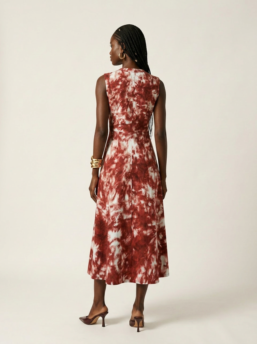 Radiant Hand-Dyed Adire Sleveless Wrap Dress