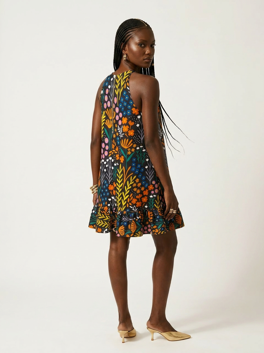 Vibrant Chiffon A-Line Dress