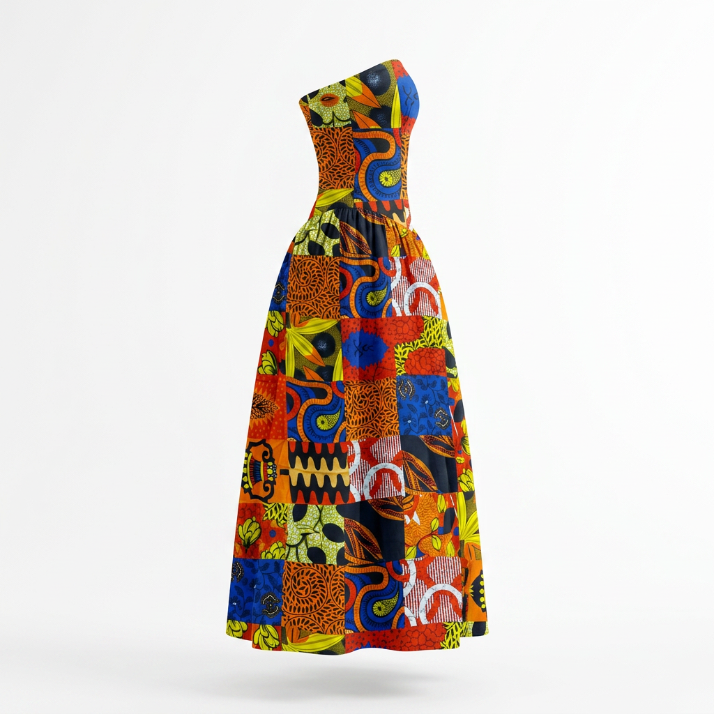 Radiant Zalunni Zelomni Midi Chiffon Strapless Dress