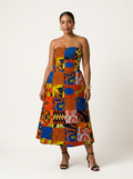 Radiant Zalunni Zelomni Midi Chiffon Strapless Dress