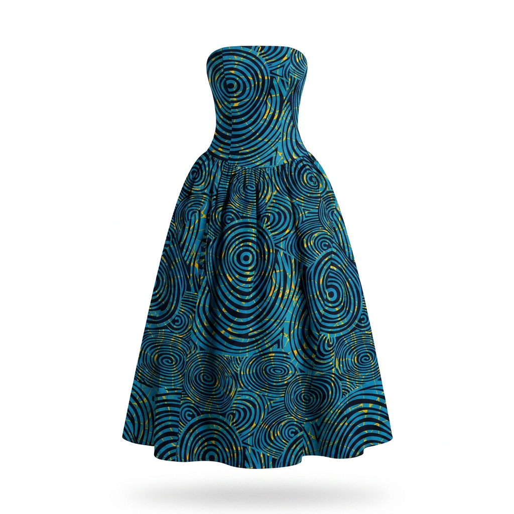 Magnetic Zovelo Zovumni Midi Ankara Strapless Dress
