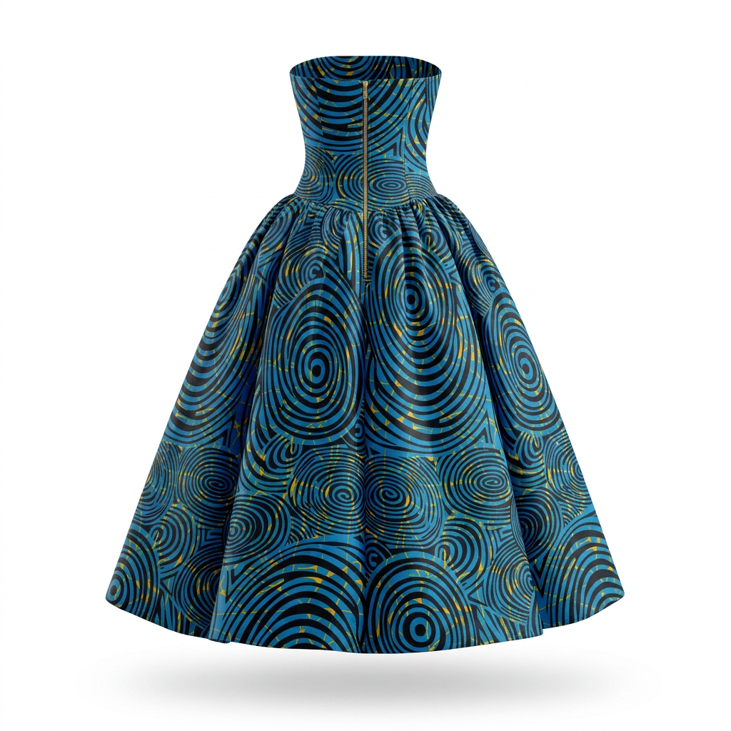 Magnetic Zovelo Zovumni Midi Ankara Strapless Dress