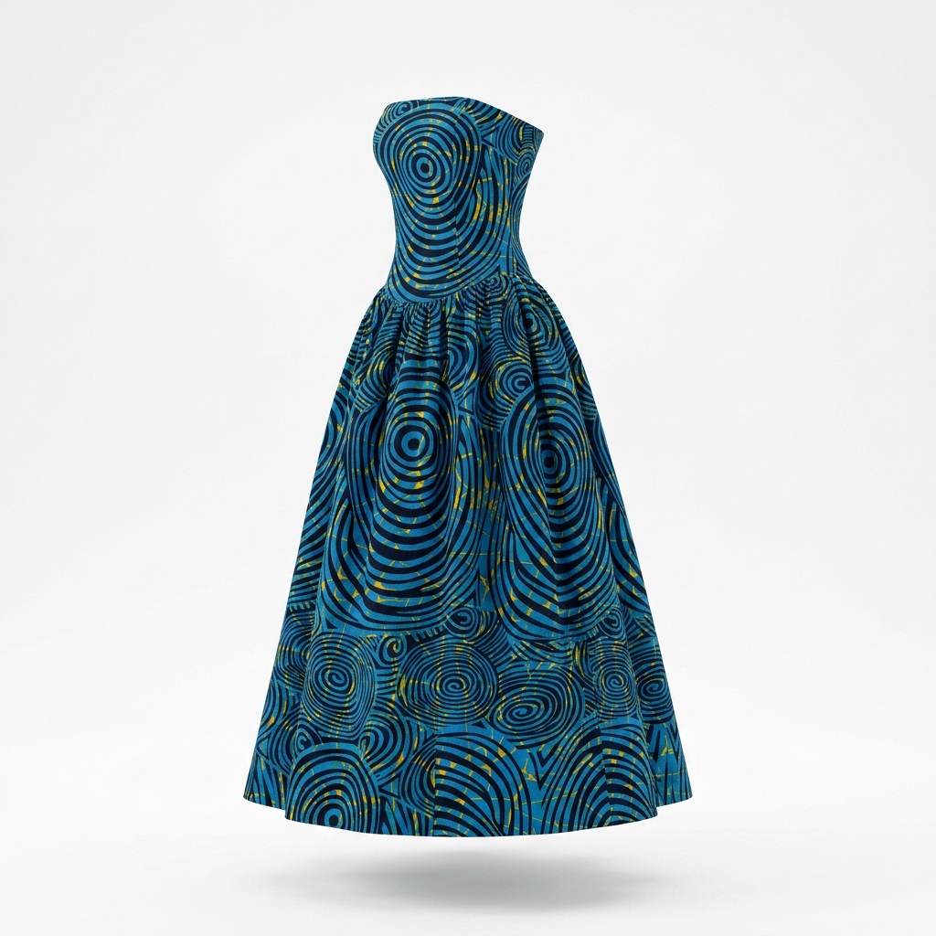 Magnetic Zovelo Zovumni Midi Ankara Strapless Dress