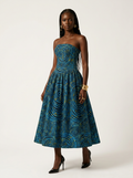 Magnetic Zovelo Zovumni Midi Ankara Strapless Dress