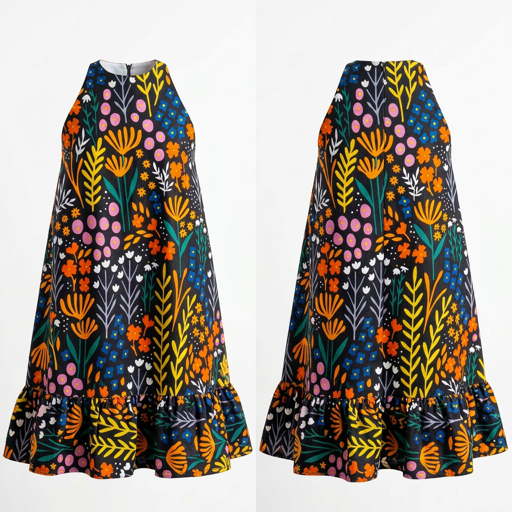 Vibrant Chiffon A-Line Dress