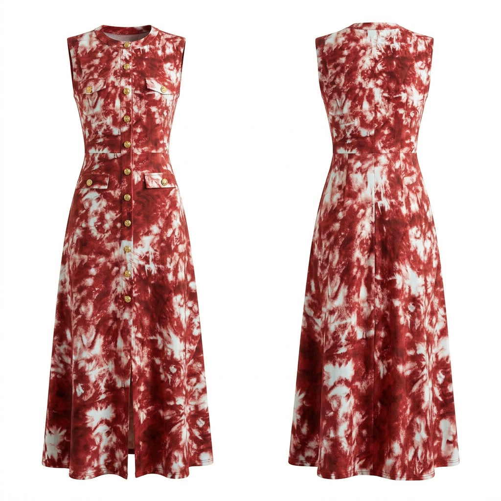 Radiant Hand-Dyed Adire Sleveless Wrap Dress