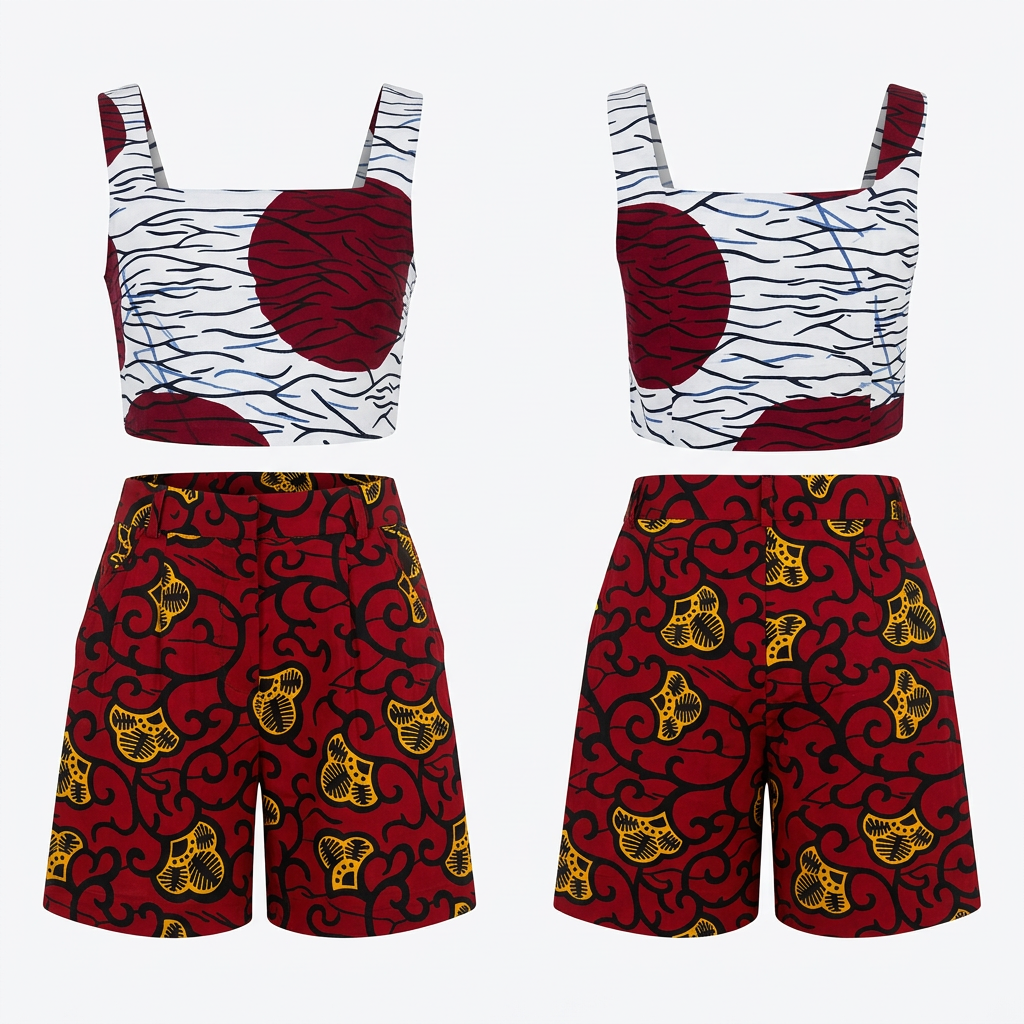 Vibrant Adire Silk Multi-Way Set