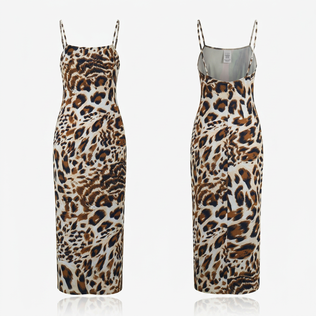 Vibrant Silk Leopard Dress